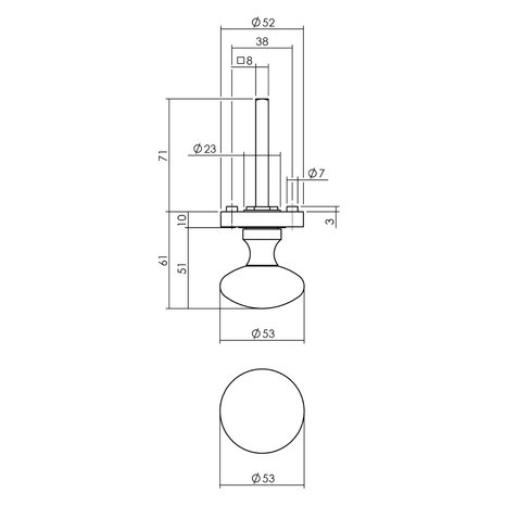 Intersteel Deurknop rond op rozet antraciet grijs Intersteel Deurknop rond op rozet antraciet grijs