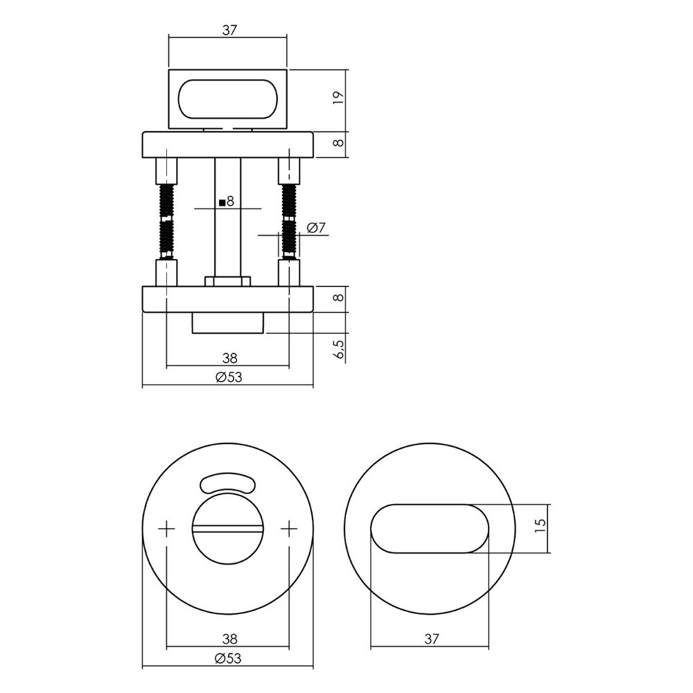 Intersteel WC slot antraciet grijs - met vrij/bezet indicator - Intersteel Intersteel WC slot antraciet grijs - met vrij/bezet indicator - Intersteel