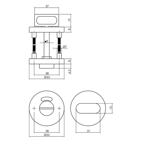 Intersteel WC slot antraciet grijs - met vrij/bezet indicator - Intersteel Intersteel WC slot antraciet grijs - met vrij/bezet indicator - Intersteel