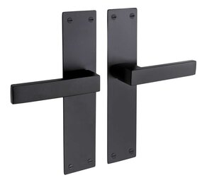 Mooi Deurbeslag Deurklink Nova zwart met schild niet geveerd