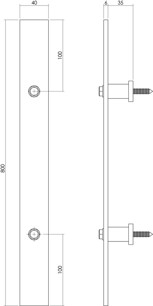 Intersteel Deurgreep 800x40mm mat zwart - voor binnendeur of buitendeur - Intersteel Intersteel Deurgreep 800x40mm mat zwart - voor binnendeur of buitendeur - Intersteel