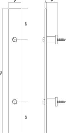 Intersteel Deurgreep 800x40mm mat zwart - voor binnendeur of buitendeur - Intersteel Intersteel Deurgreep 800x40mm mat zwart - voor binnendeur of buitendeur - Intersteel
