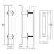 Intersteel Set deurgreep T-model 25mm x 305mm met schuifdeurkom mat zwart Intersteel Set deurgreep T-model 25mm x 305mm met schuifdeurkom mat zwart