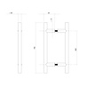 Intersteel Deurgrepen set500x65mm T-vorm geborsteld RVS Intersteel Deurgrepen set500x65mm T-vorm geborsteld RVS