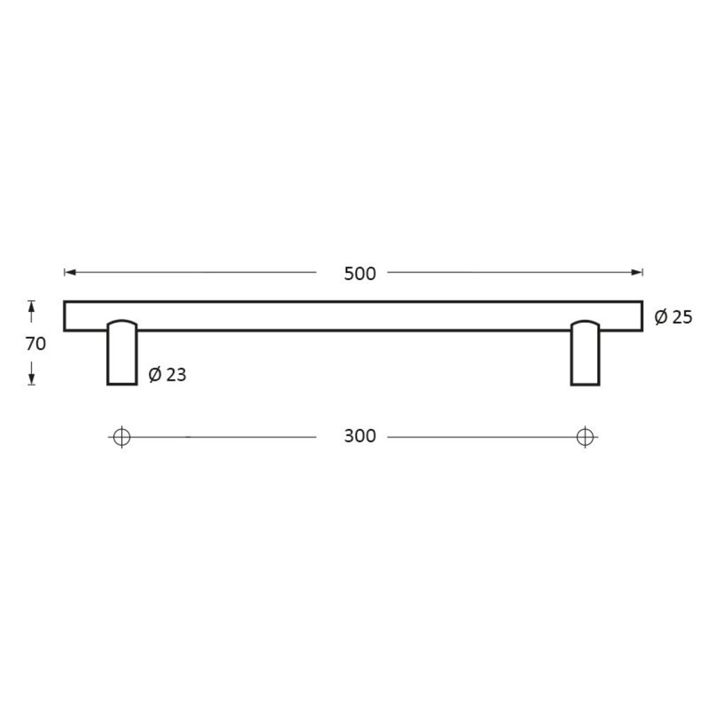 Intersteel Deurgrepen set 300x70mm T-vorm geborsteld RVS Intersteel Deurgrepen set 300x70mm T-vorm geborsteld RVS