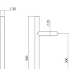 Intersteel Deurgreep T-schuin 300mm geborsteld RVS Intersteel Deurgreep T-schuin 300mm geborsteld RVS