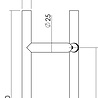 Intersteel Deurgrepen set T-schuin500mm geborsteld RVS - Intersteel