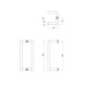 Intersteel Deurgrepen set D-model 630x75x30 geborsteld RVS Intersteel Deurgrepen set D-model 630x75x30 geborsteld RVS