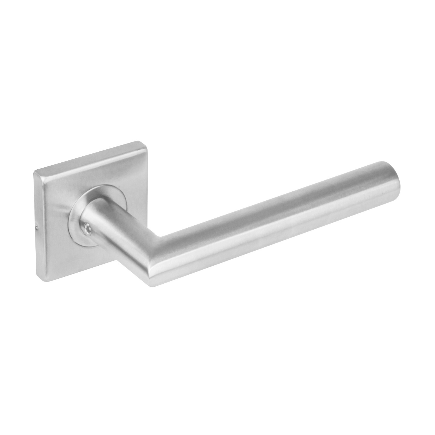 Intersteel Deurklink Hoek 90 graden op vierkant rozet geborsteld RVS