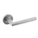 Intersteel Deurklink Hoek 90 graden geveerd op rozet met ring geborsteld RVS Intersteel Deurklink Hoek 90 graden geveerd op rozet met ring geborsteld RVS