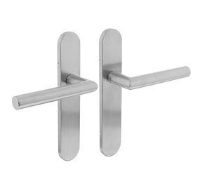 Intersteel Deurklink Hoek 90 graden op op schild blind geborsteld RVS Intersteel Deurklink Hoek 90 graden op op schild blind geborsteld RVS