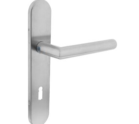 Intersteel Deurklink Hoek 90 graden op schild sleutelgat 72mm geborsteld RVS