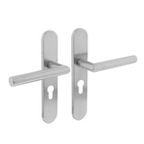 Intersteel Deurklink Hoek 90 graden op schild profielcilindergat geborsteld RVS Intersteel Deurklink Hoek 90 graden op schild profielcilindergat geborsteld RVS