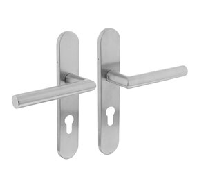 Intersteel Deurklink Hoek 90 graden op schild profielcilindergat 72mm geborsteld RVS Intersteel Deurklink Hoek 90 graden op schild profielcilindergat 72mm geborsteld RVS
