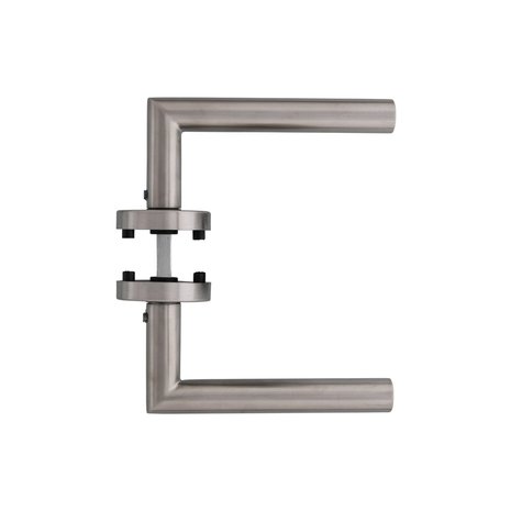 Intersteel Deurklink Hoek 90 graden met rozet geborsteld RVS Intersteel Deurklink Hoek 90 graden met rozet geborsteld RVS