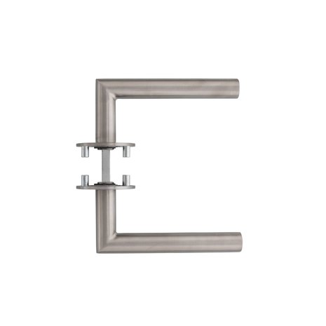 Intersteel Deurklink Hoek 90 graden op rond magneet rozet geborsteld RVS Intersteel Deurklink Hoek 90 graden op rond magneet rozet geborsteld RVS