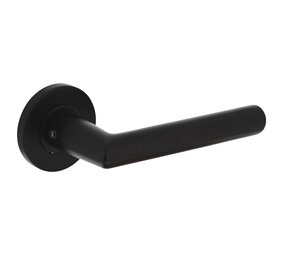 Intersteel Deurklink Hoek 90 graden op ronde rozet, zwart Intersteel Deurklink Hoek 90 graden op ronde rozet, zwart