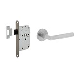 Intersteel Deurbeslag set loopslot RVS + deurklink Jura geborsteld RVS Intersteel Deurbeslag set loopslot RVS + deurklink Jura geborsteld RVS