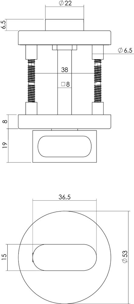 Intersteel Deurbeslag set WC-slot 63/8mm RVS + deurklink Jura RVS