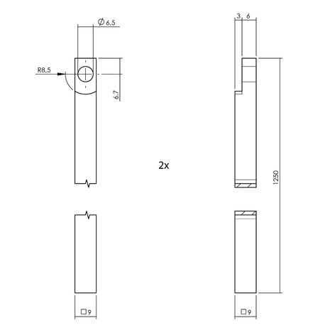 Intersteel Kruk-espagnolet links Hoek 90 graden met stangenset 2 X 1245mm zwart Intersteel Kruk-espagnolet links Hoek 90 graden met stangenset 2 X 1245mm zwart