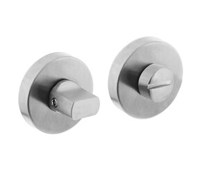 Intersteel WC slot / badkamersluiting rond rvs geborsteld Intersteel WC slot / badkamersluiting rond rvs geborsteld
