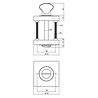 Intersteel WC-slot draaiknop vierkant wit Intersteel WC-slot draaiknop vierkant wit