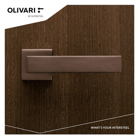 Olivari Deurklink Diana op rozet brons mat titaan PVD Olivari Deurklink Diana op rozet brons mat titaan PVD