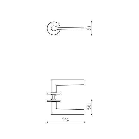 Olivari Deurklink Lama L op rozet brons mat titaan PVD Olivari Deurklink Lama L op rozet brons mat titaan PVD