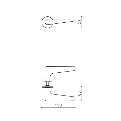 Olivari Deurklink Twist op rozet mat chroom Olivari Deurklink Twist op rozet mat chroom