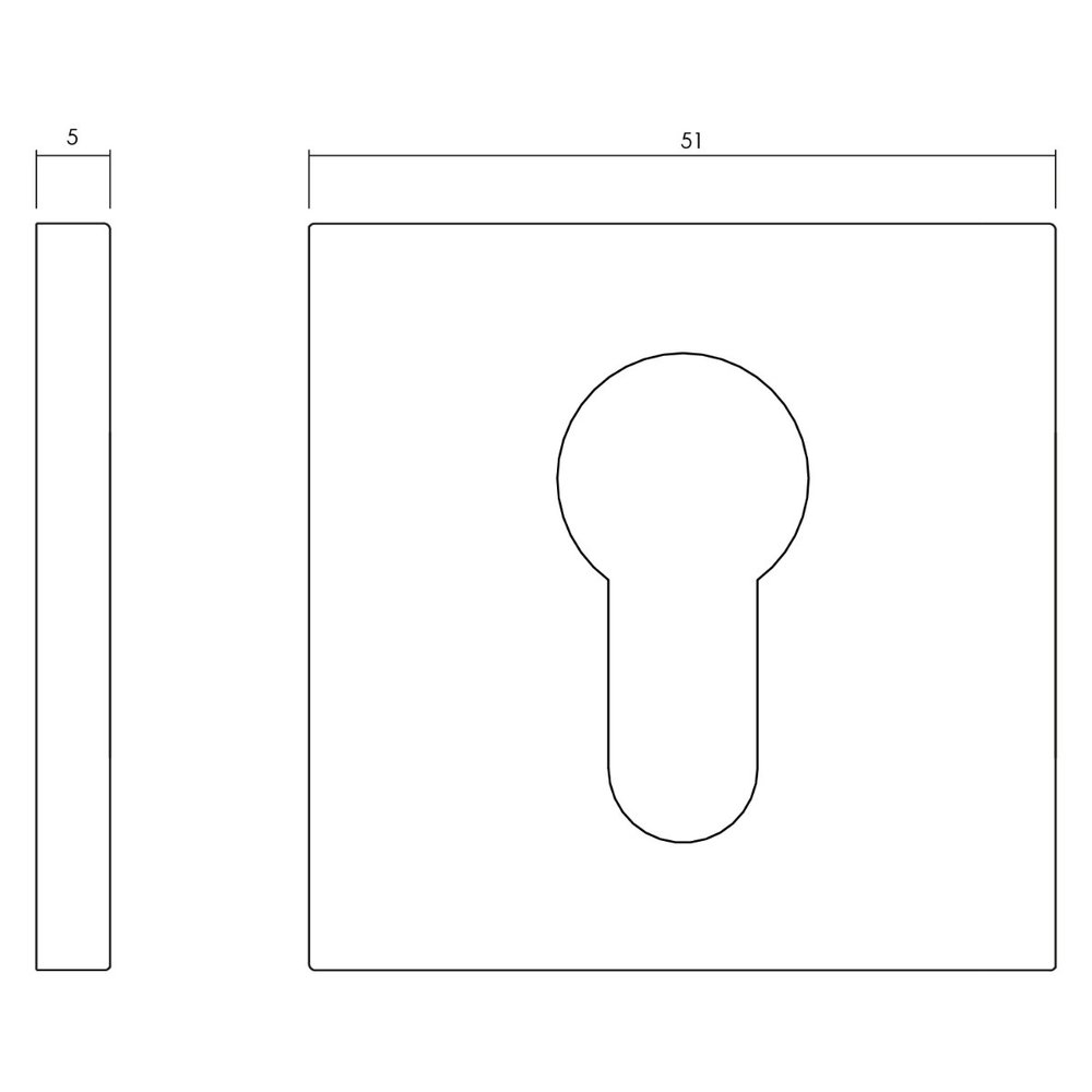 Olivari Cilinderrozet vierkant mat messing PVD Olivari Cilinderrozet vierkant mat messing PVD