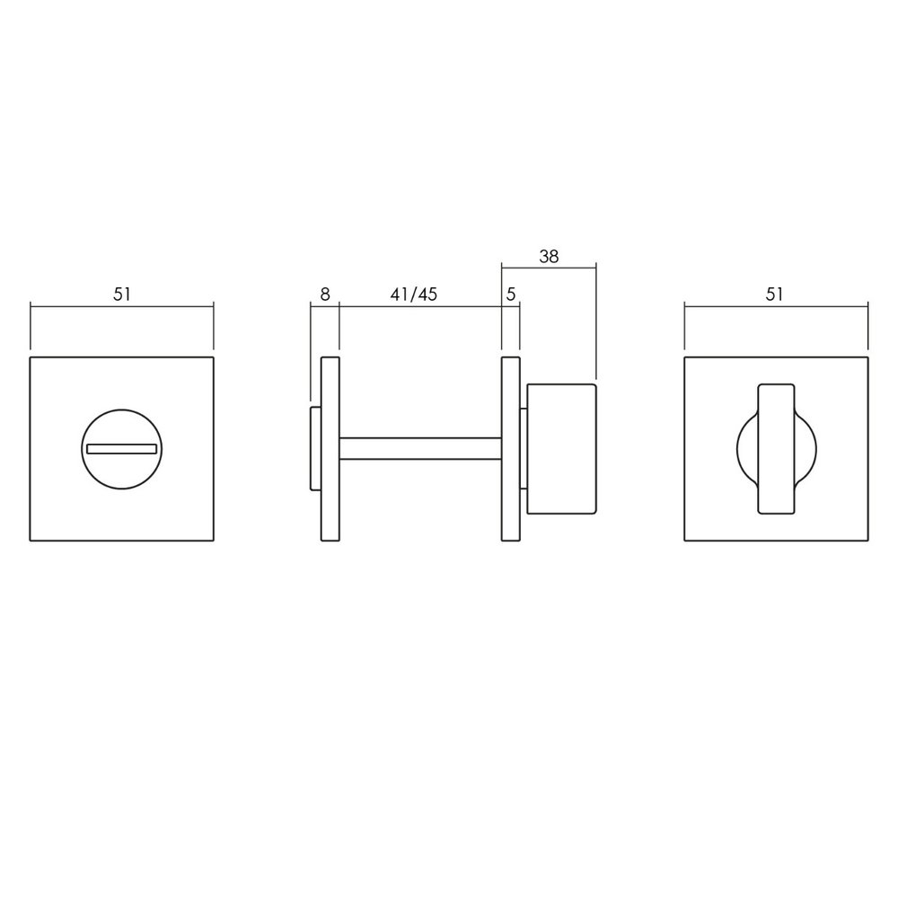 Olivari WC-slot vierkant chroom - voor binnendeur - Olivari | Bestel online