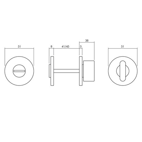 Olivari WC-slot rond chroom Olivari WC-slot rond chroom