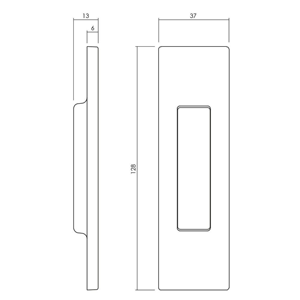 Olivari Schuifdeurkom Siro messing titaan PVD Olivari Schuifdeurkom Siro messing titaan PVD