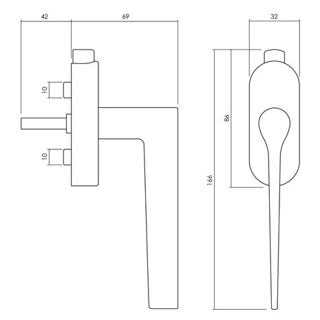 Olivari Raamsluiting Lama L afsluitbaar nikkel titaan PVD Olivari Raamsluiting Lama L afsluitbaar nikkel titaan PVD