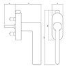 Olivari Raamsluiting Tecno afsluitbaar messing mat titaan PVD Olivari Raamsluiting Tecno afsluitbaar messing mat titaan PVD