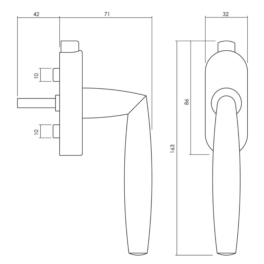 Olivari Raamsluiting Aurelia afsluitbaar antraciet mat titaan PVD Olivari Raamsluiting Aurelia afsluitbaar antraciet mat titaan PVD