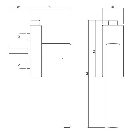 Olivari Raamsluiting Planet Q afsluitbaar RVS mat titaan PVD Olivari Raamsluiting Planet Q afsluitbaar RVS mat titaan PVD