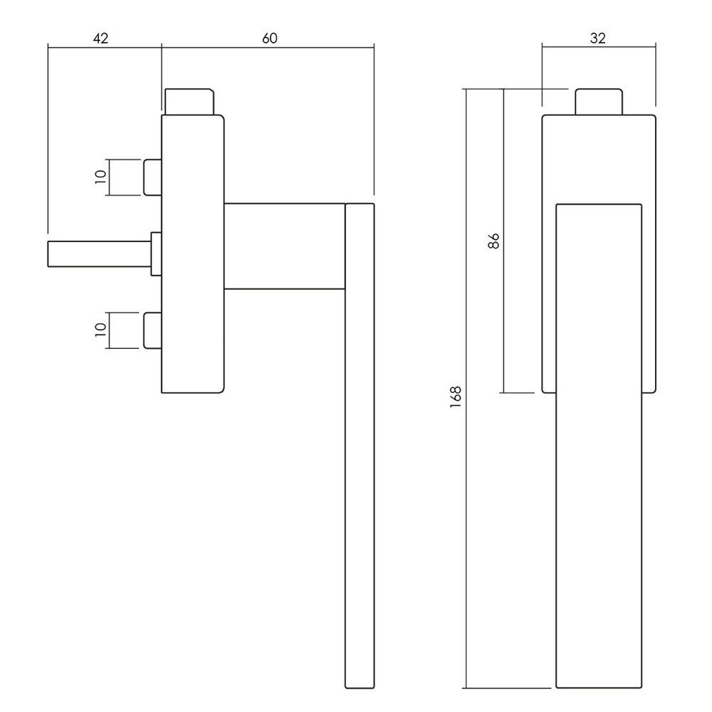 Olivari Raamsluiting Diana-Total afsluitbaar antraciet mat titaan PVD Olivari Raamsluiting Diana-Total afsluitbaar antraciet mat titaan PVD
