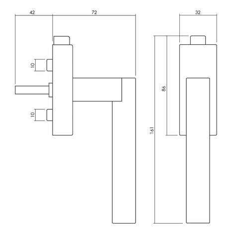 Olivari Raamsluiting Euclide Q afsluitbaar chroom Olivari Raamsluiting Euclide Q afsluitbaar chroom