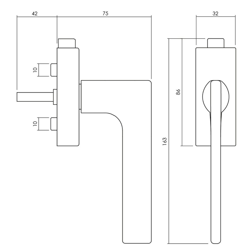 Olivari Raamsluiting Lotus Q afsluitbaar RVS mat titaan PVD