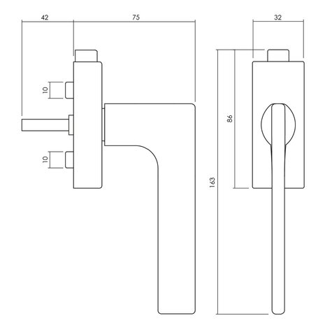 Olivari Raamsluiting Lotus Q afsluitbaar antraciet mat titaan PVD