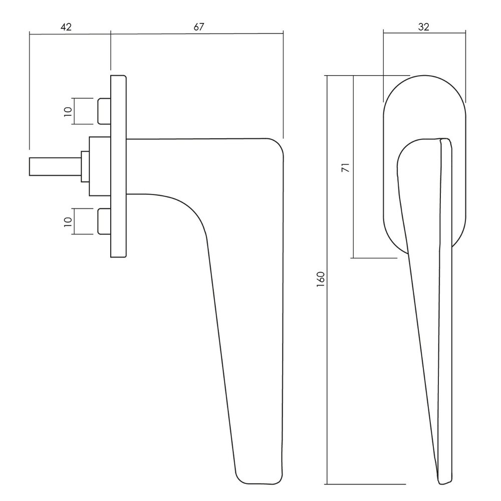 Olivari Raamsluiting Twist mat chroom Olivari Raamsluiting Twist mat chroom