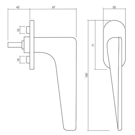 Olivari Raamsluiting Twist mat chroom Olivari Raamsluiting Twist mat chroom