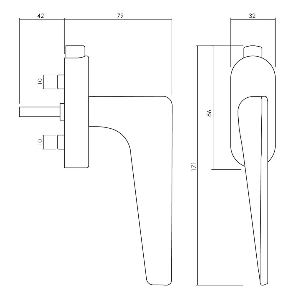 Olivari Raamsluiting Twist afsluitbaar RVS mat titaan PVD Olivari Raamsluiting Twist afsluitbaar RVS mat titaan PVD
