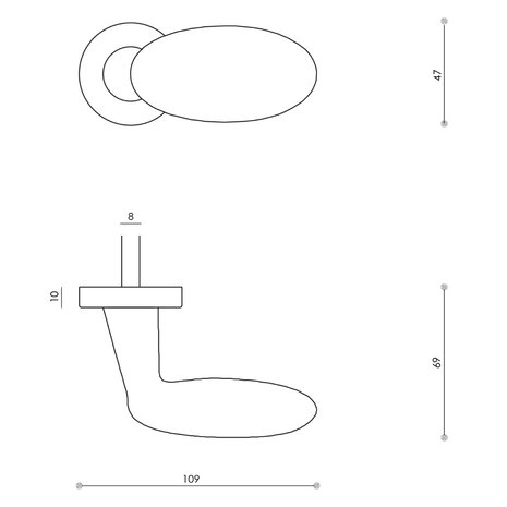 Olivari Deurknop Blindo draaibaar rechts nikkel mat titaan PVD Olivari Deurknop Blindo draaibaar rechts nikkel mat titaan PVD