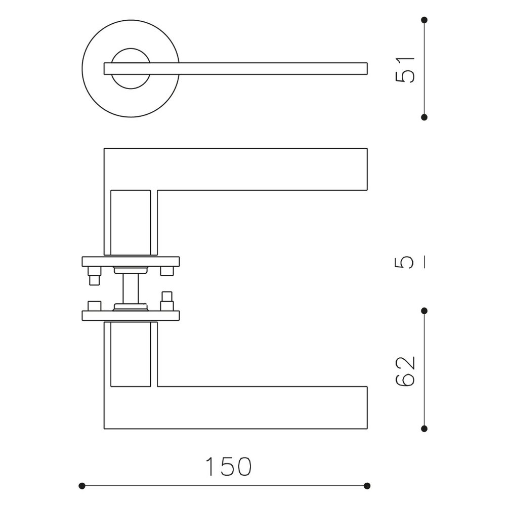 Olivari Deurklink Open op rozet antraciet mat titaan PVD Olivari Deurklink Open op rozet antraciet mat titaan PVD