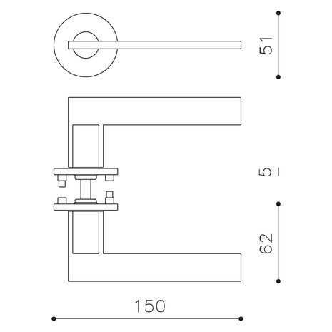 Olivari Deurklink Open op rozet antraciet mat titaan PVD Olivari Deurklink Open op rozet antraciet mat titaan PVD