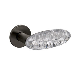 Olivari Deurklink Crystal Diamond op rozet antraciet mat titaan PVD Olivari Deurklink Crystal Diamond op rozet antraciet mat titaan PVD