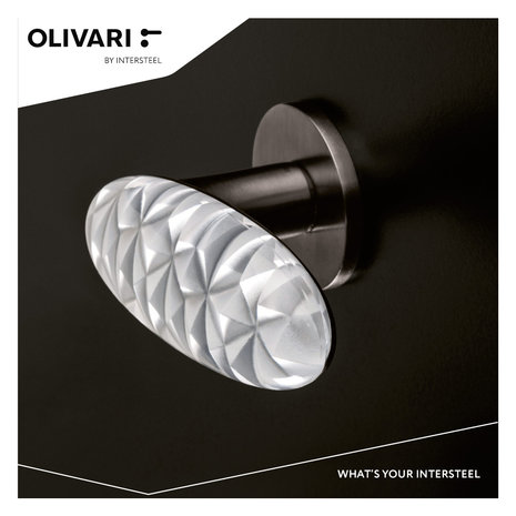 Olivari Deurklink Crystal Diamond op rozet antraciet mat titaan PVD Olivari Deurklink Crystal Diamond op rozet antraciet mat titaan PVD