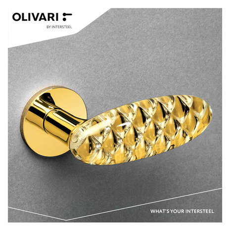 Olivari Deurklink Crystal Diamond op rozet messing titaan PVD